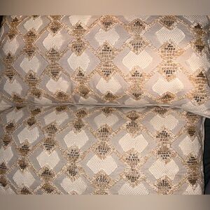 Celerie Kemble Throw Lumbar Pillow Set. Used Once For Holiday. 24”X13” Beaded